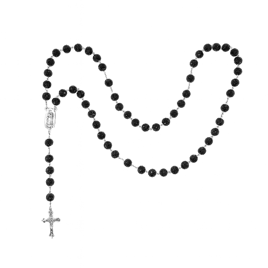 Onyx Black Rhinestone Rosary