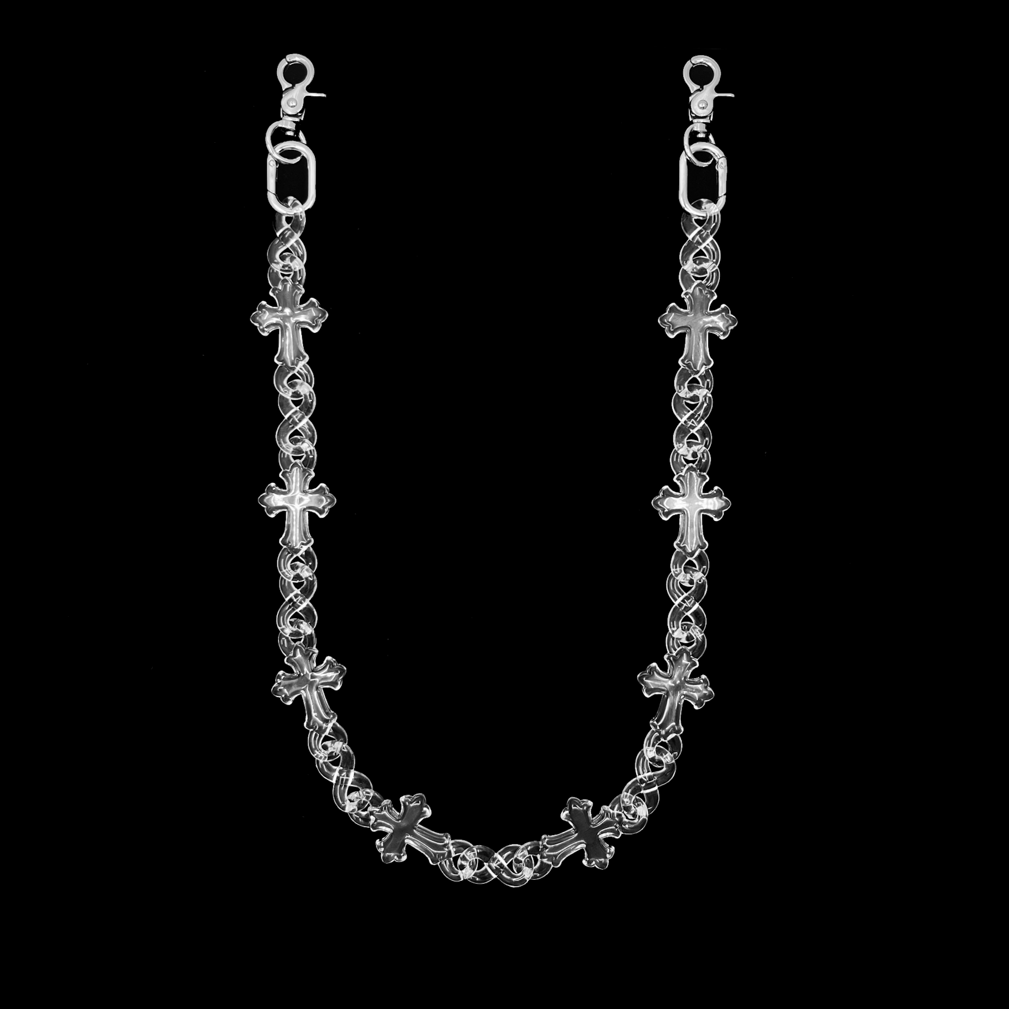 Iced Crystal Cross Chain 2in1