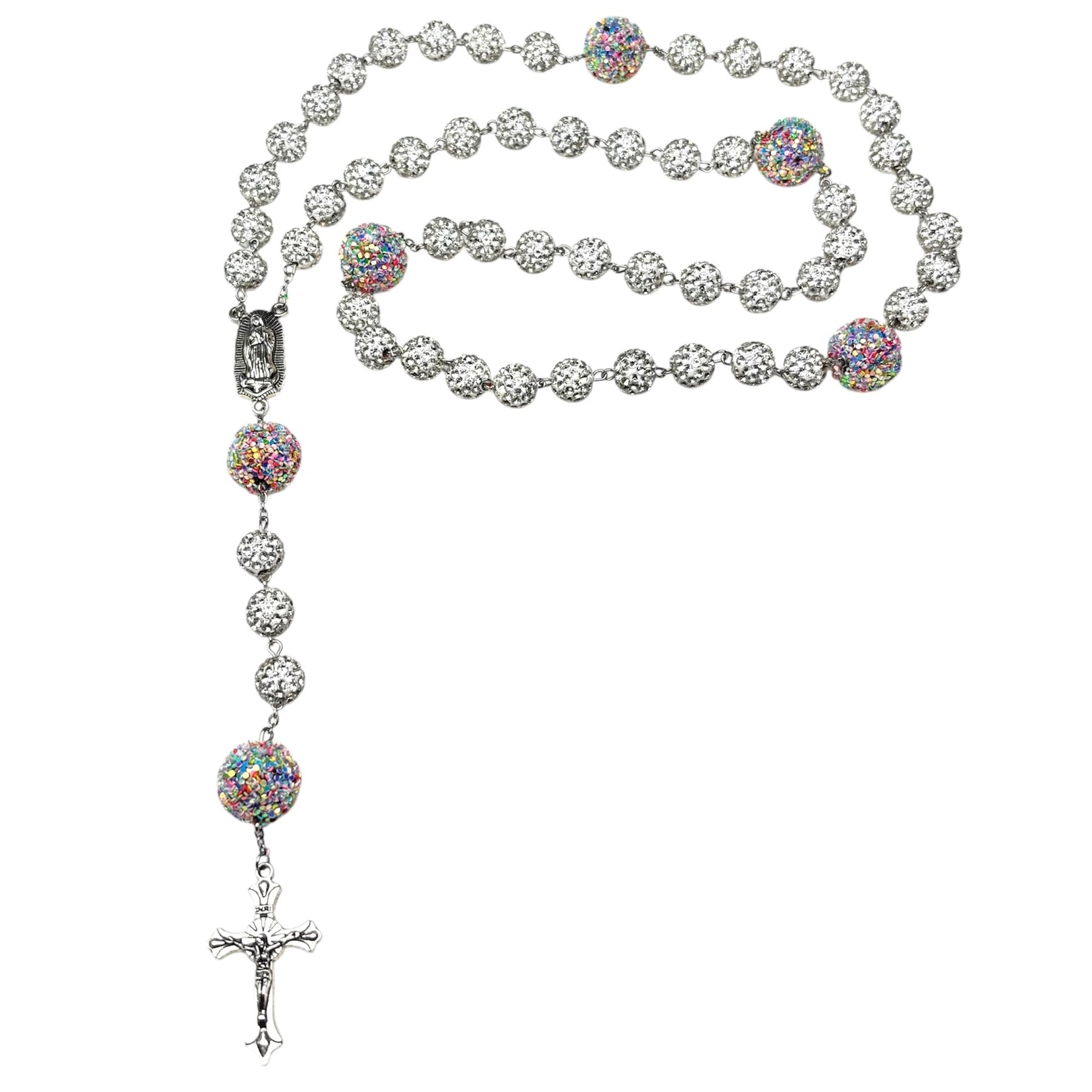 Vivid Multicolor Rhinestone Rosary