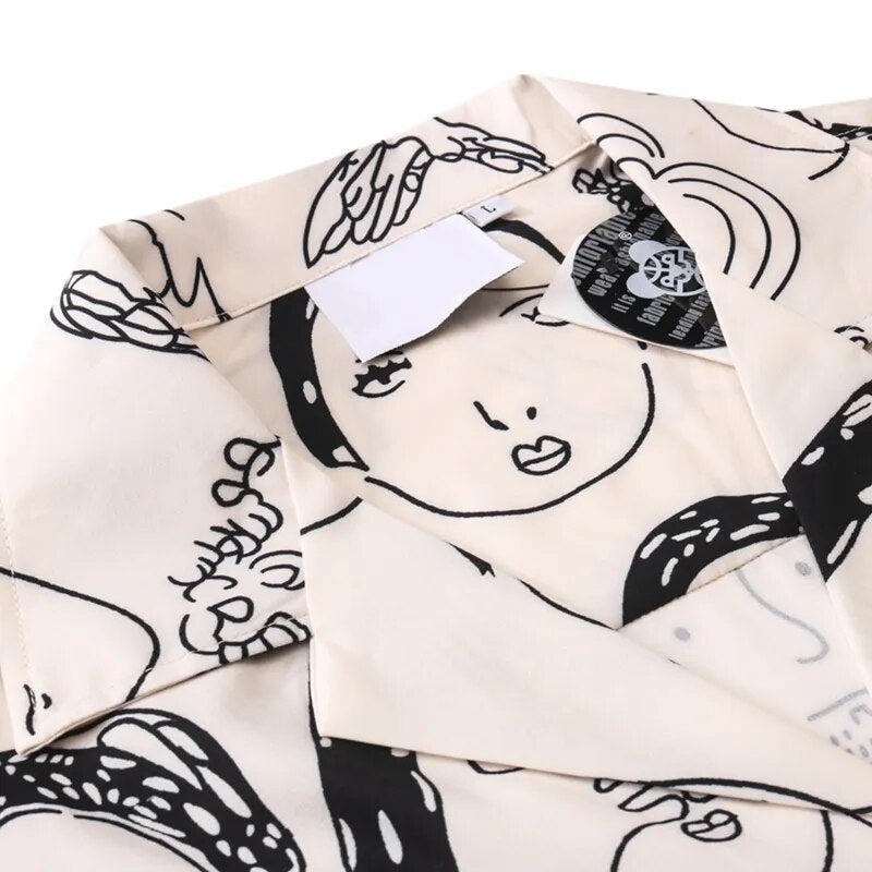 Vintage Faces Print Shirt