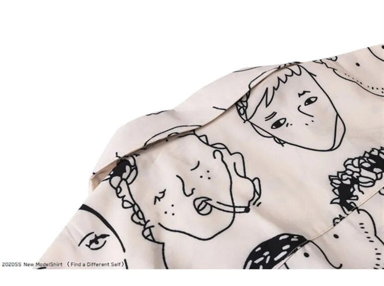 Vintage Faces Print Shirt