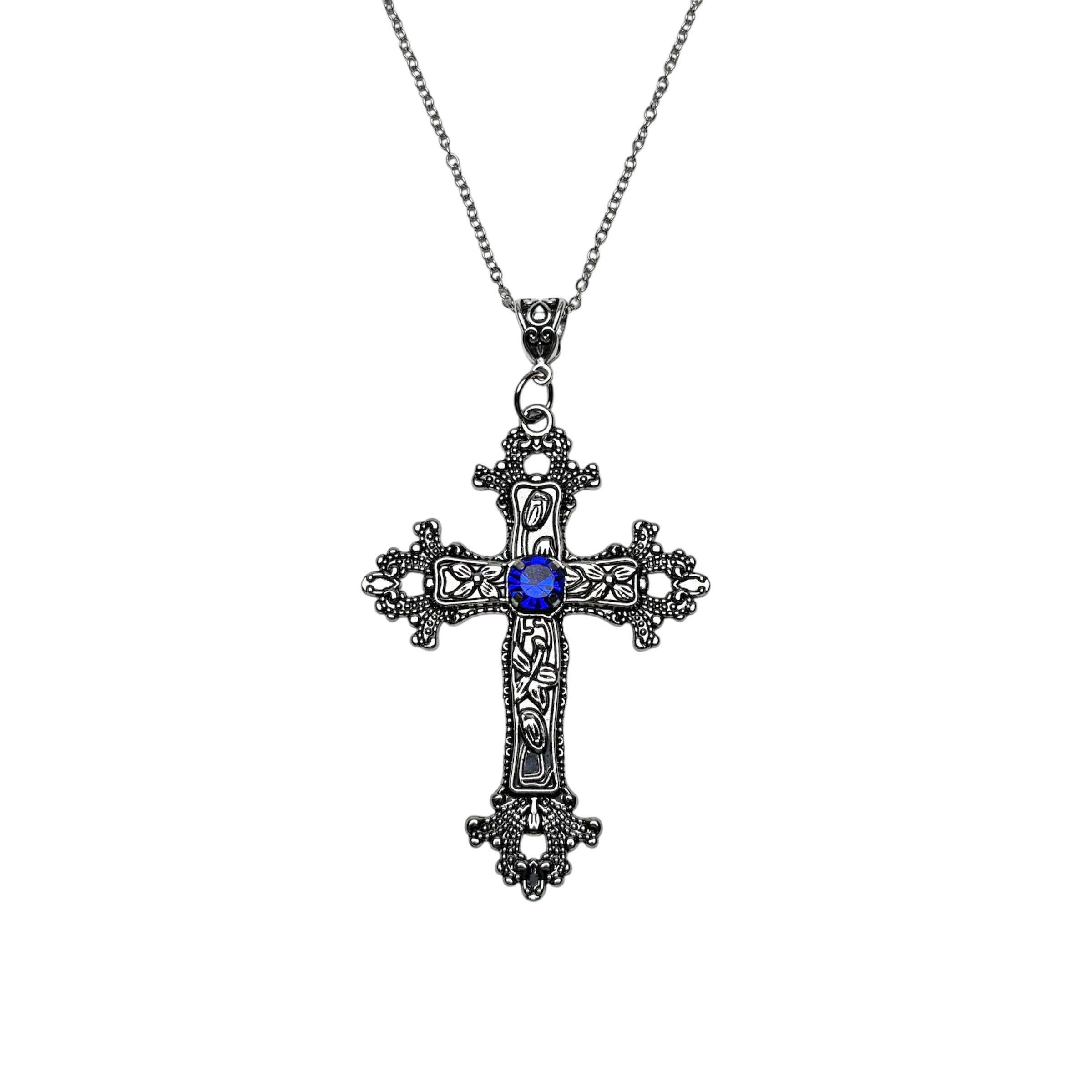 Petal Floral Cross Necklace