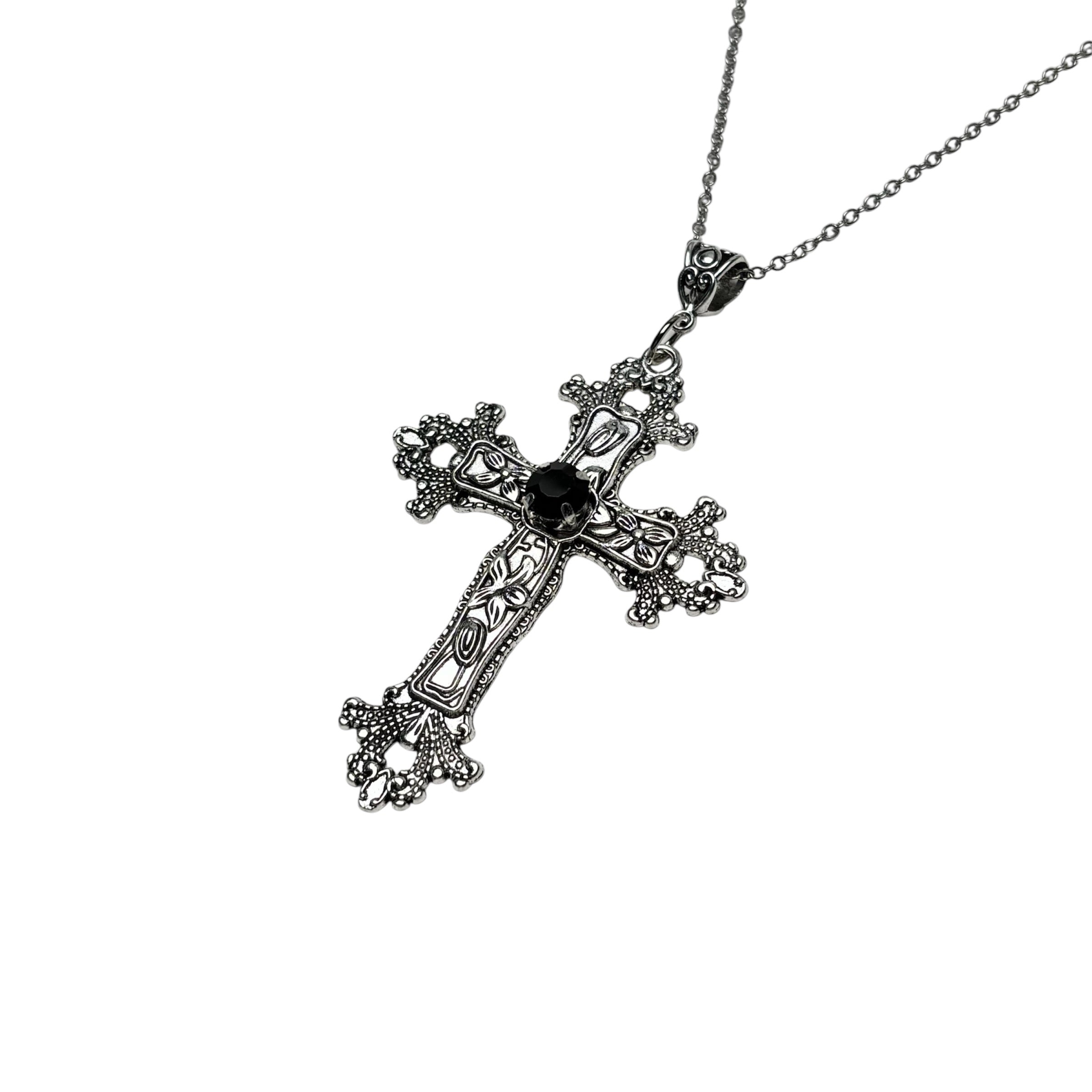 Petal Floral Cross Necklace