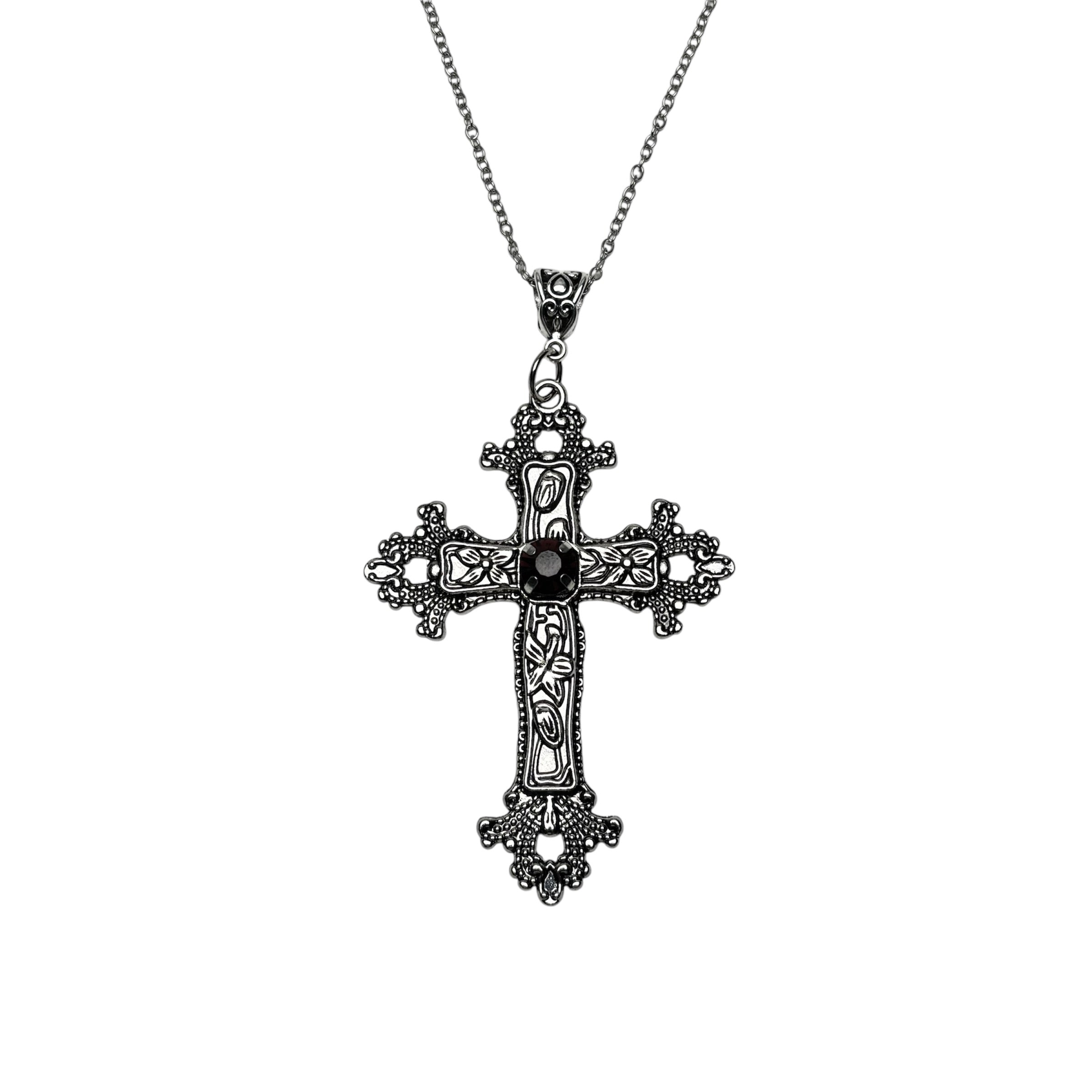 Petal Floral Cross Necklace