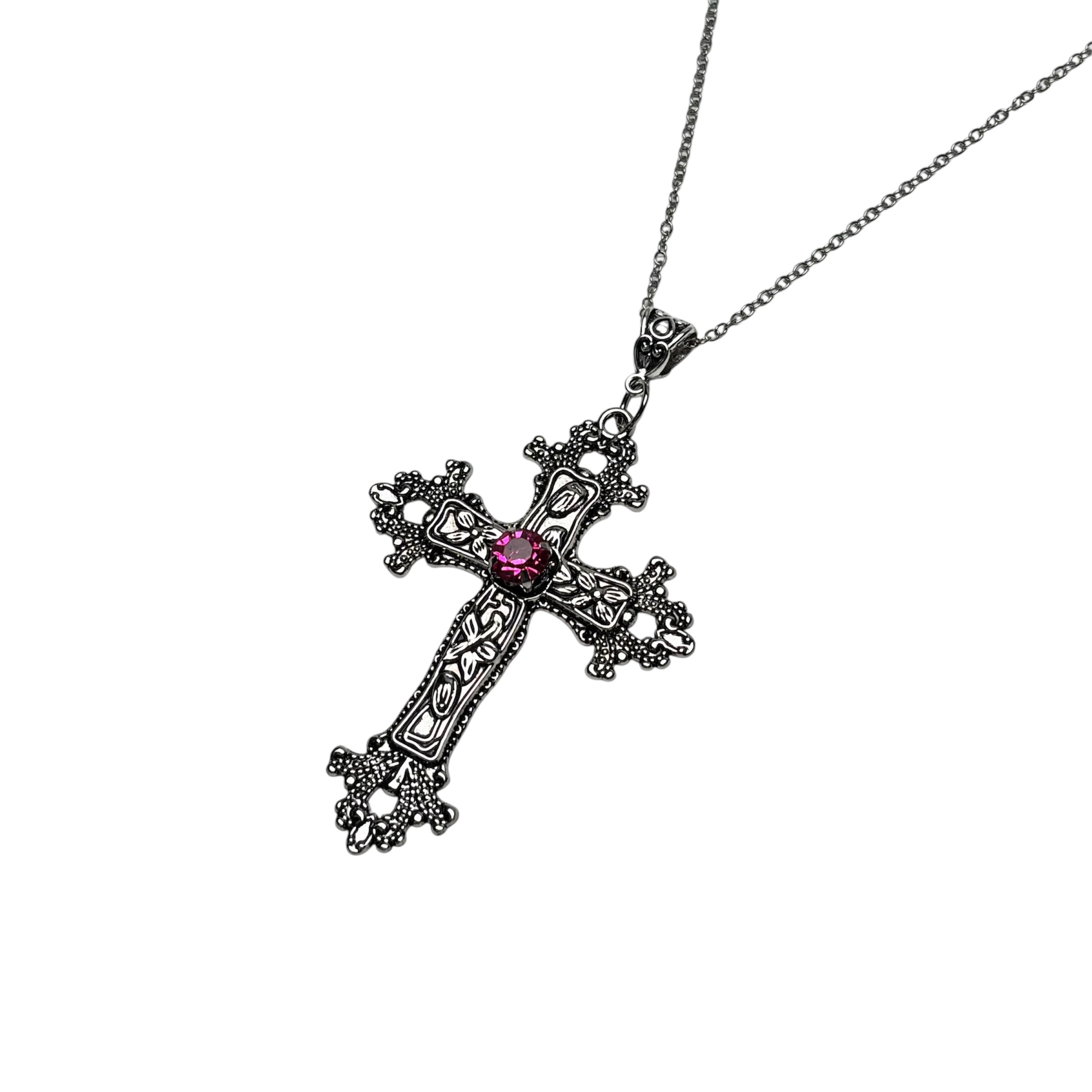Petal Floral Cross Necklace