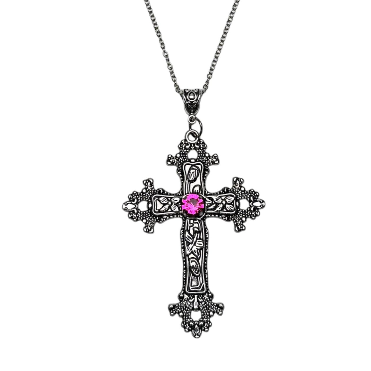 Petal Floral Cross Necklace