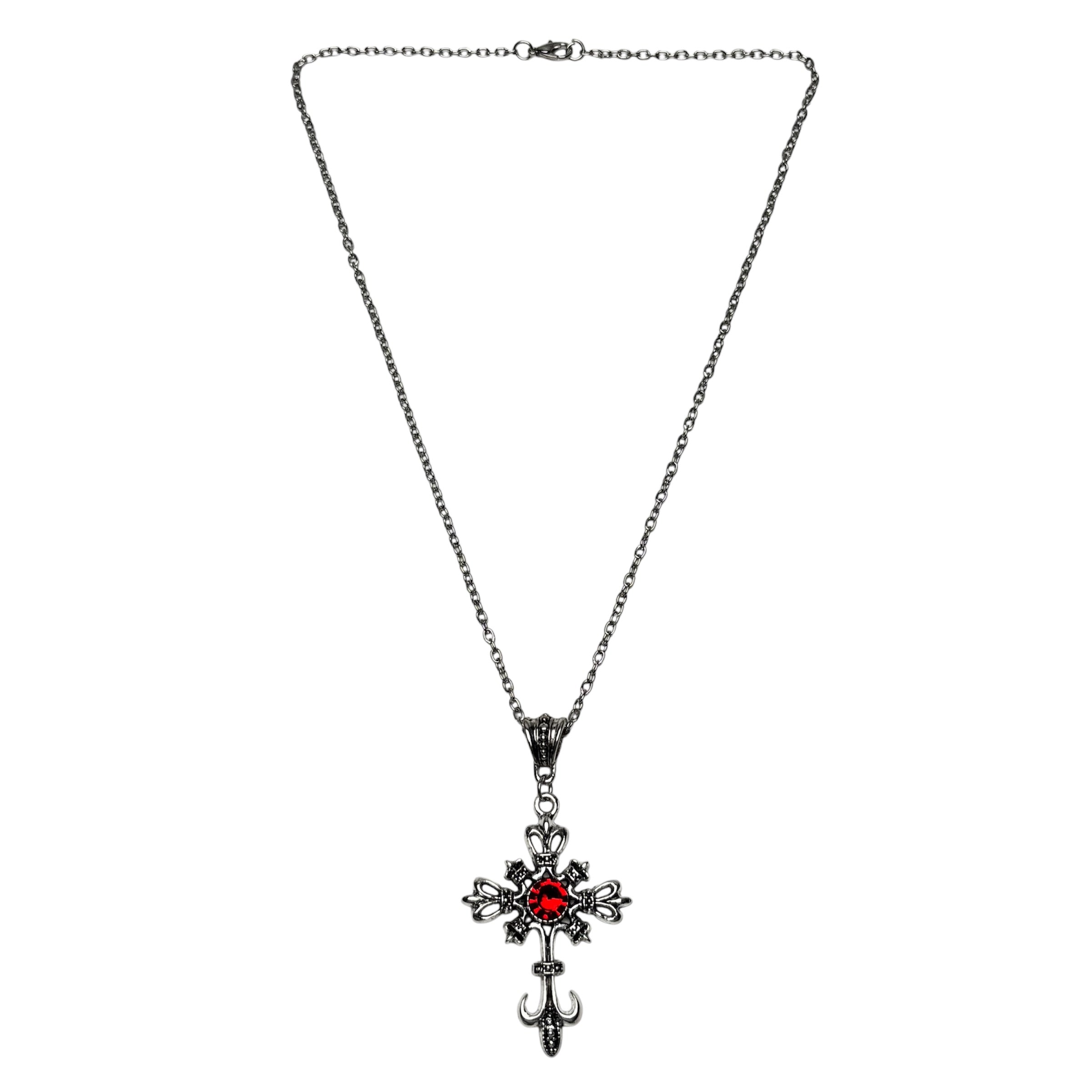 Ornate Fleur Cross Necklace