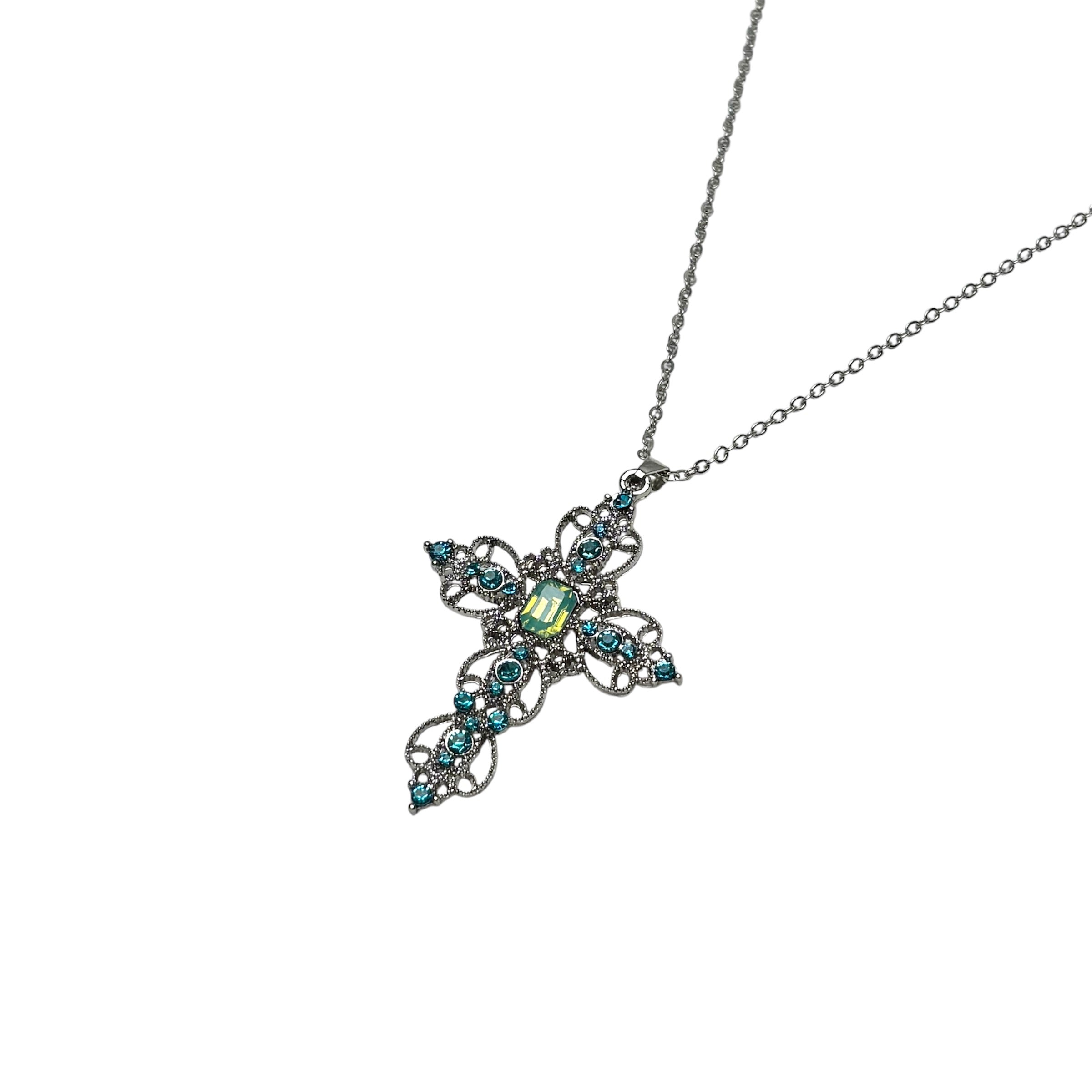 Glacial Crystal Cross Necklace