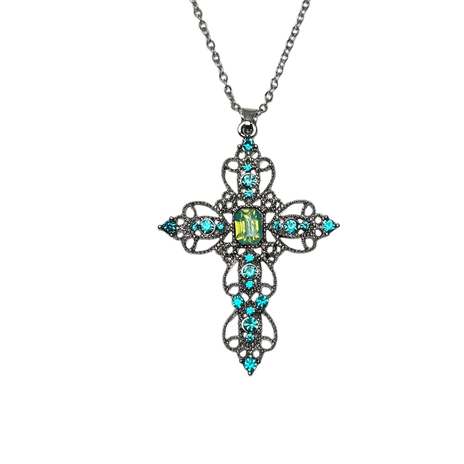 Glacial Crystal Cross Necklace