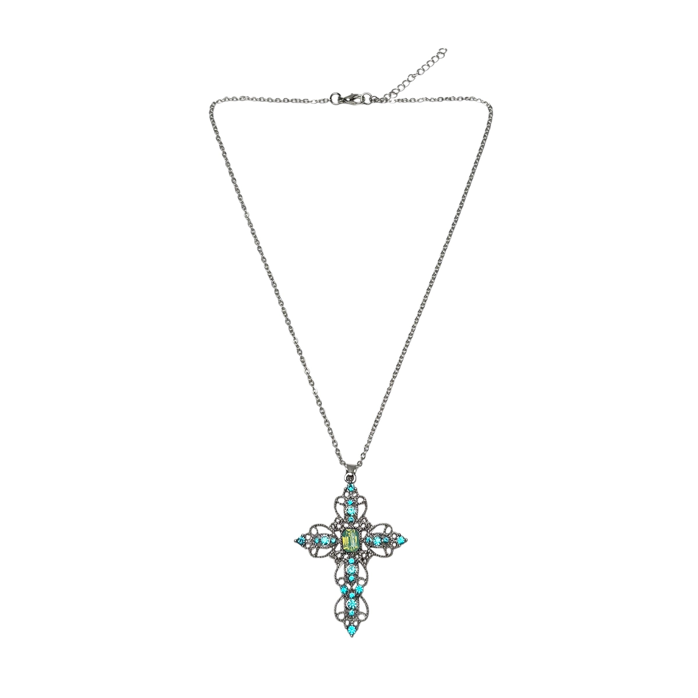 Glacial Crystal Cross Necklace