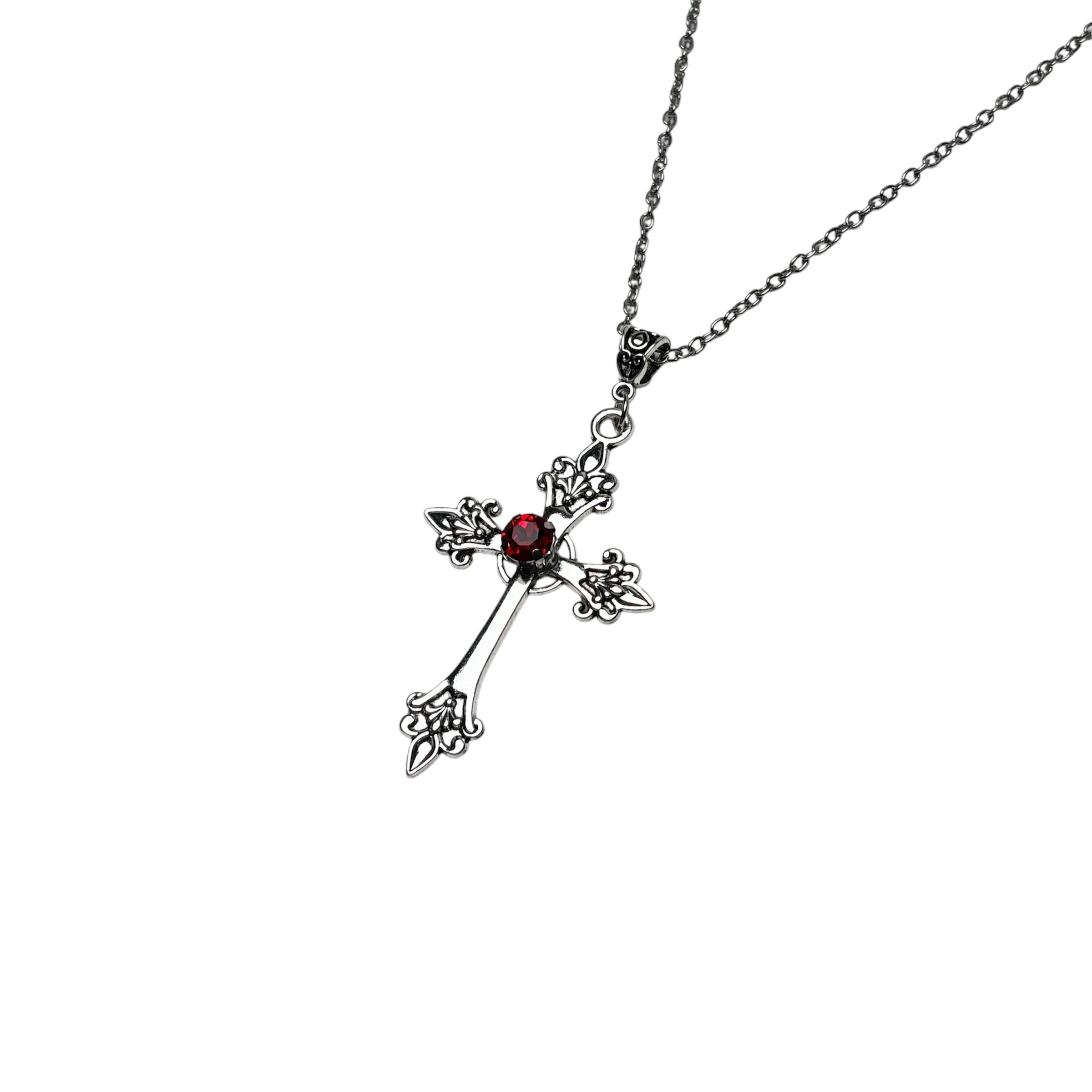 Lush Bloom Cross Necklace
