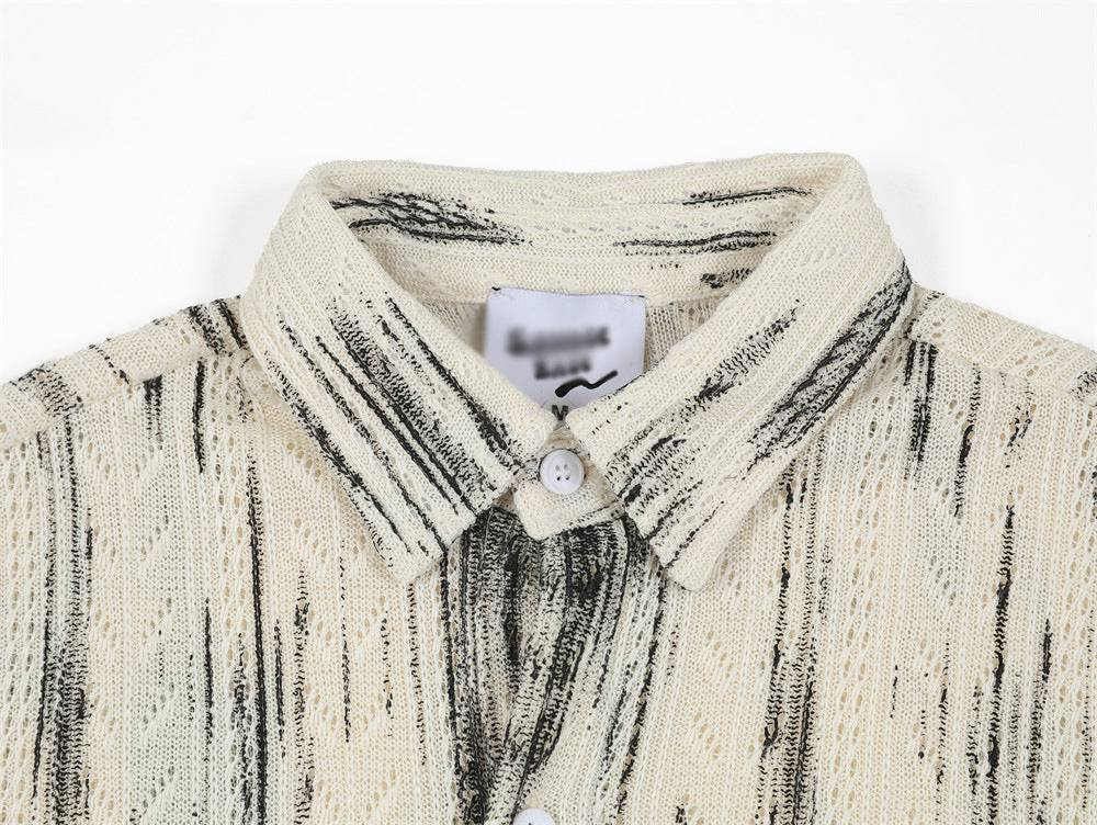 Splatter-Dyed Jacquard Summer Shirt