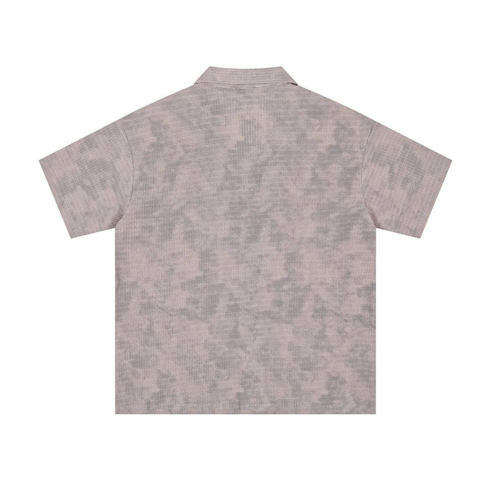 Ink Wash Tie-Dye Cuban Collar Shirt