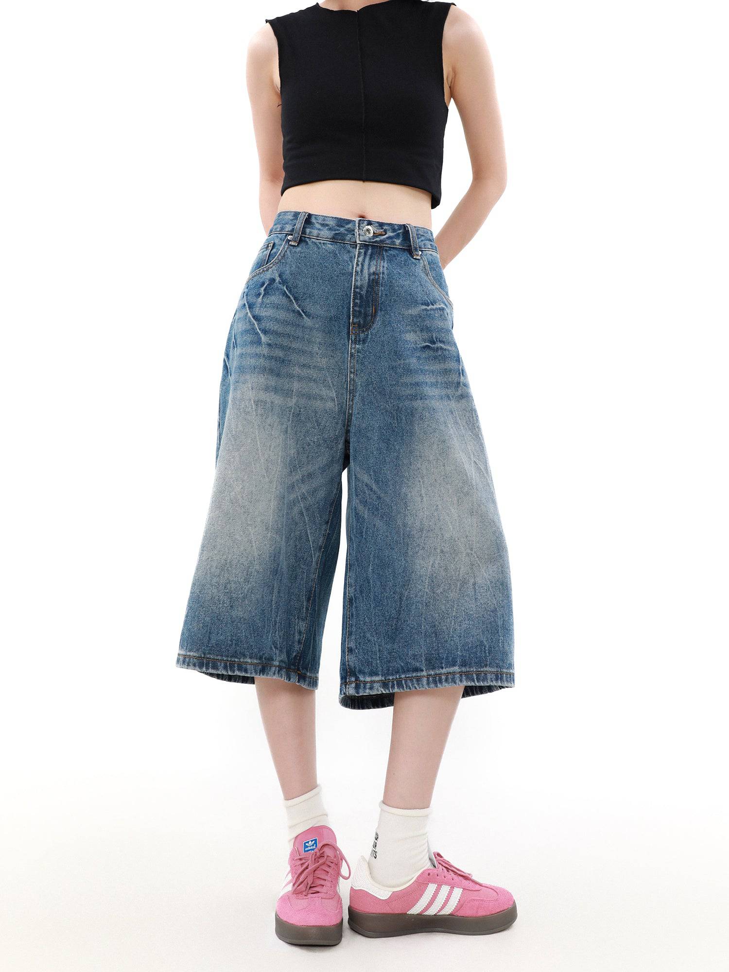 Denim Distressed Jorts