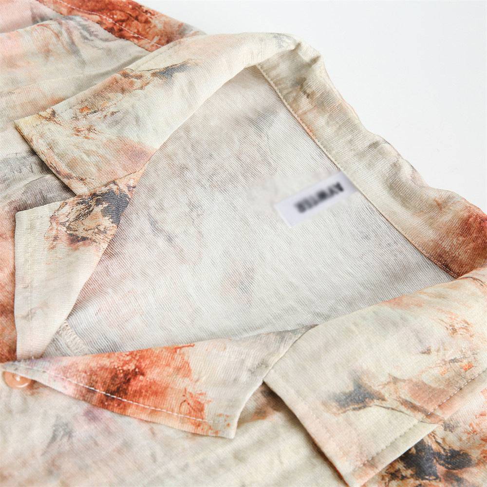 Ink Painting Tie-Dye Short-Sleeved Shirt