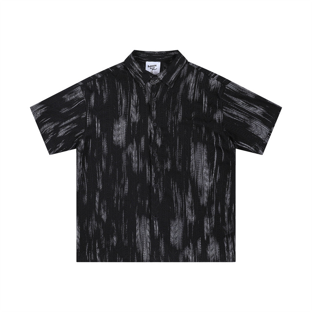 Splatter-Dyed Jacquard Summer Shirt
