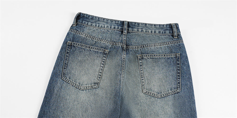 Studded Wide-Leg Denim Jeans