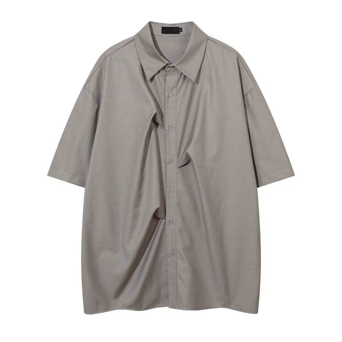 Pleats Oversized Short Sleeve Shirt
