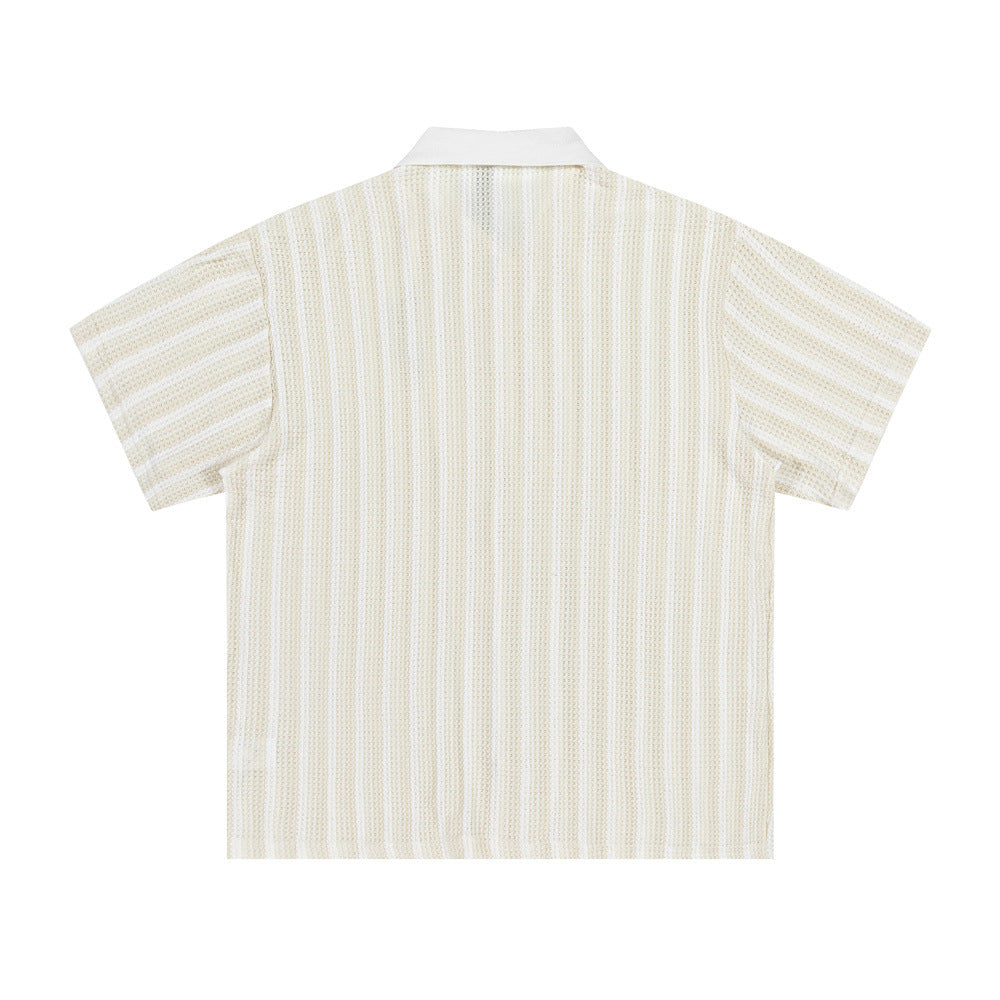 Vertical Stripe Knit Shirt