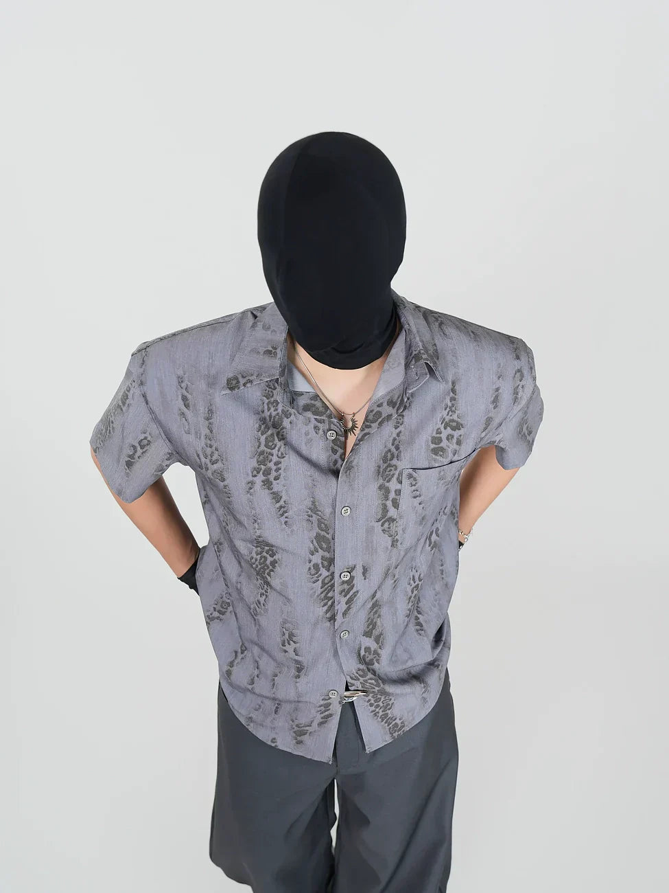 Snake Print Oversized Short Sleeve Shirt