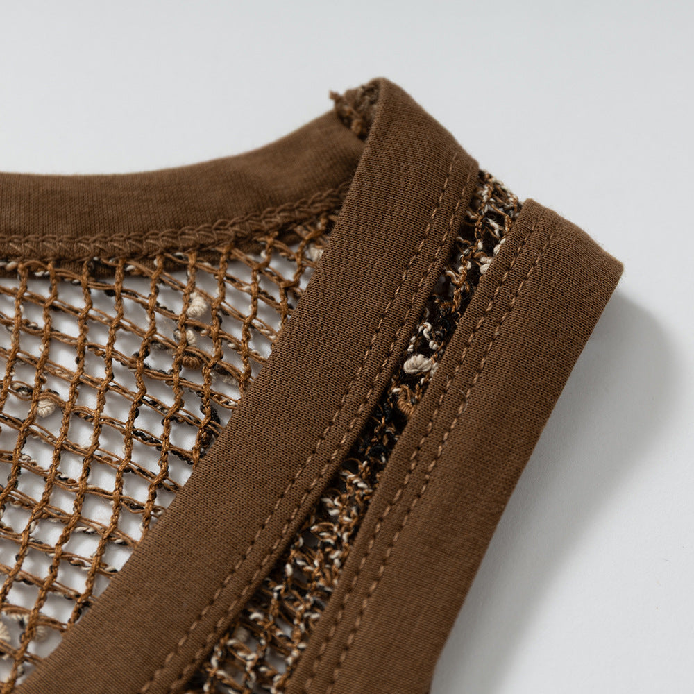 Camiseta de tirantes de malla transparente - Sin mangas