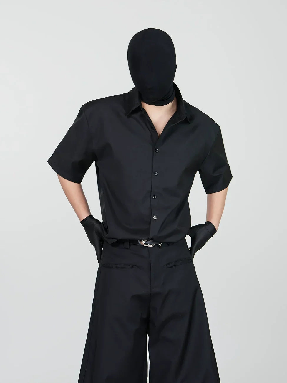 Oversized Draped Wrinkle-Resistant Short Sleeve Shirt