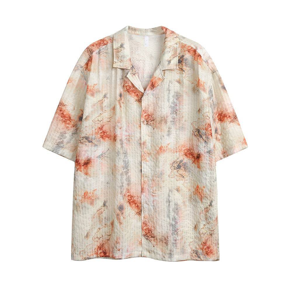 Ink Painting Tie-Dye Short-Sleeved Shirt