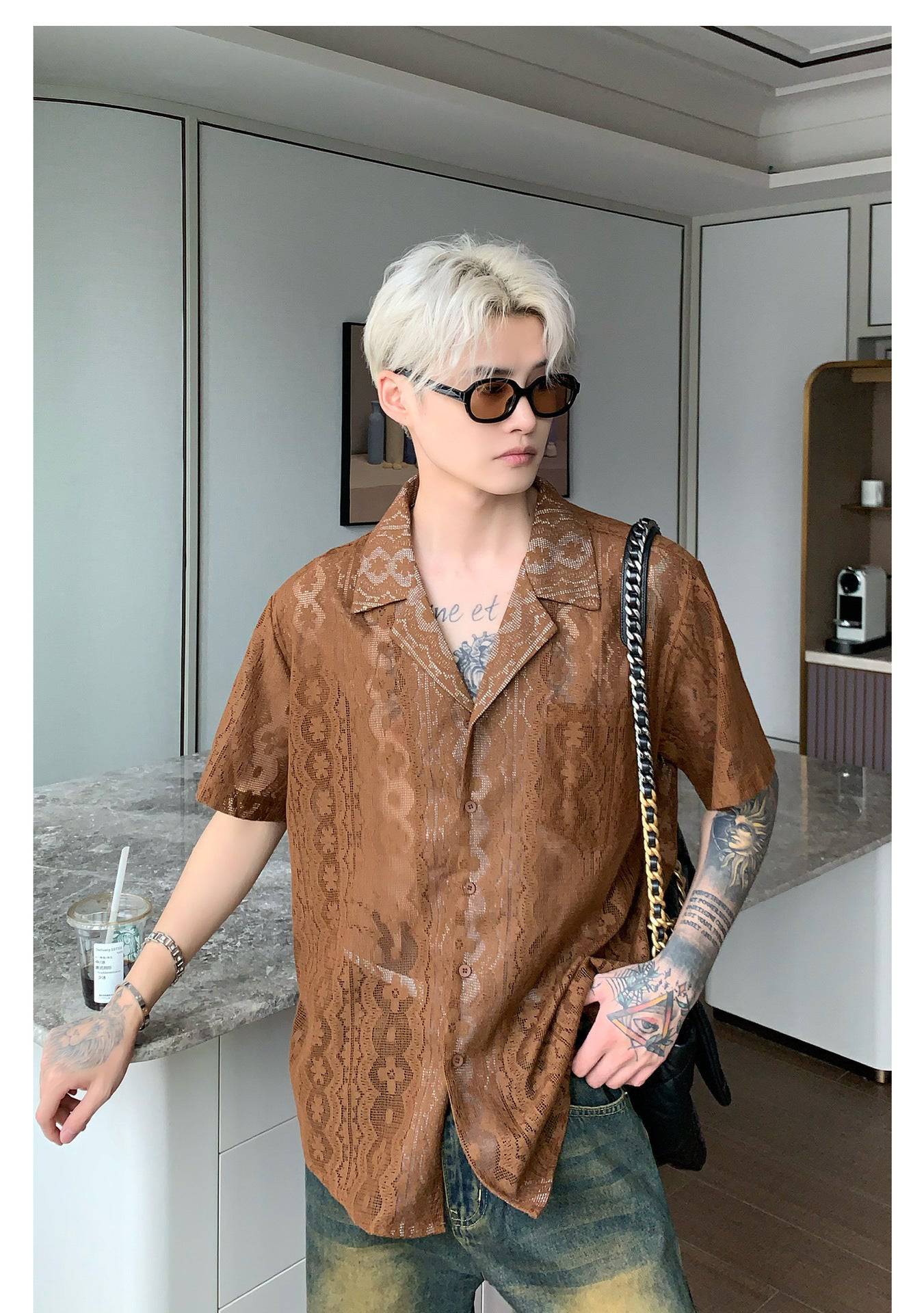 Niche Retro Jacquard Shirt