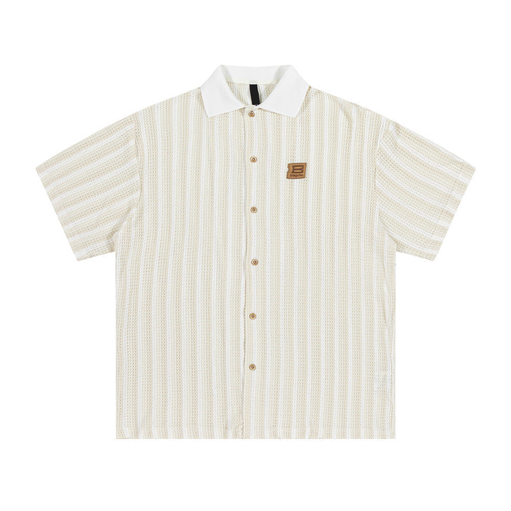 Vertical Stripe Knit Shirt