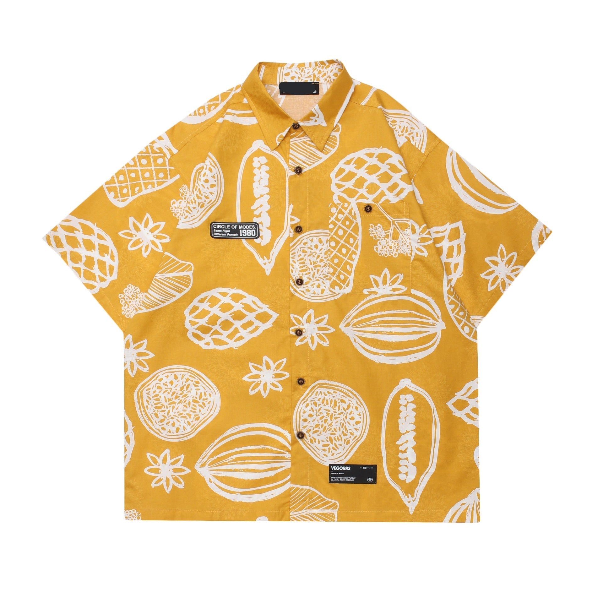Hawaiian Graffiti Flower Prints Shirt