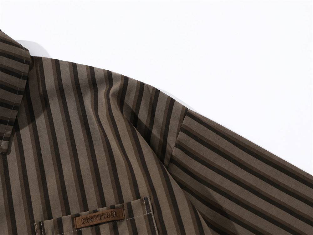 Retro Striped 2 Pockets Shirt