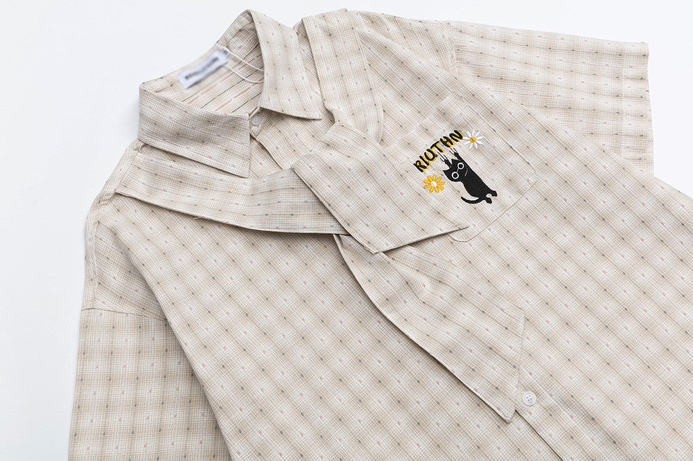 Chill Vibes Plaid Short-Sleeved Shirt