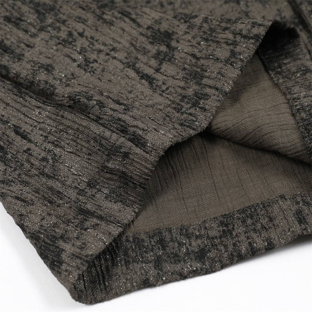 Tie-Dye Textured Pleated Cuban Collar Shirt