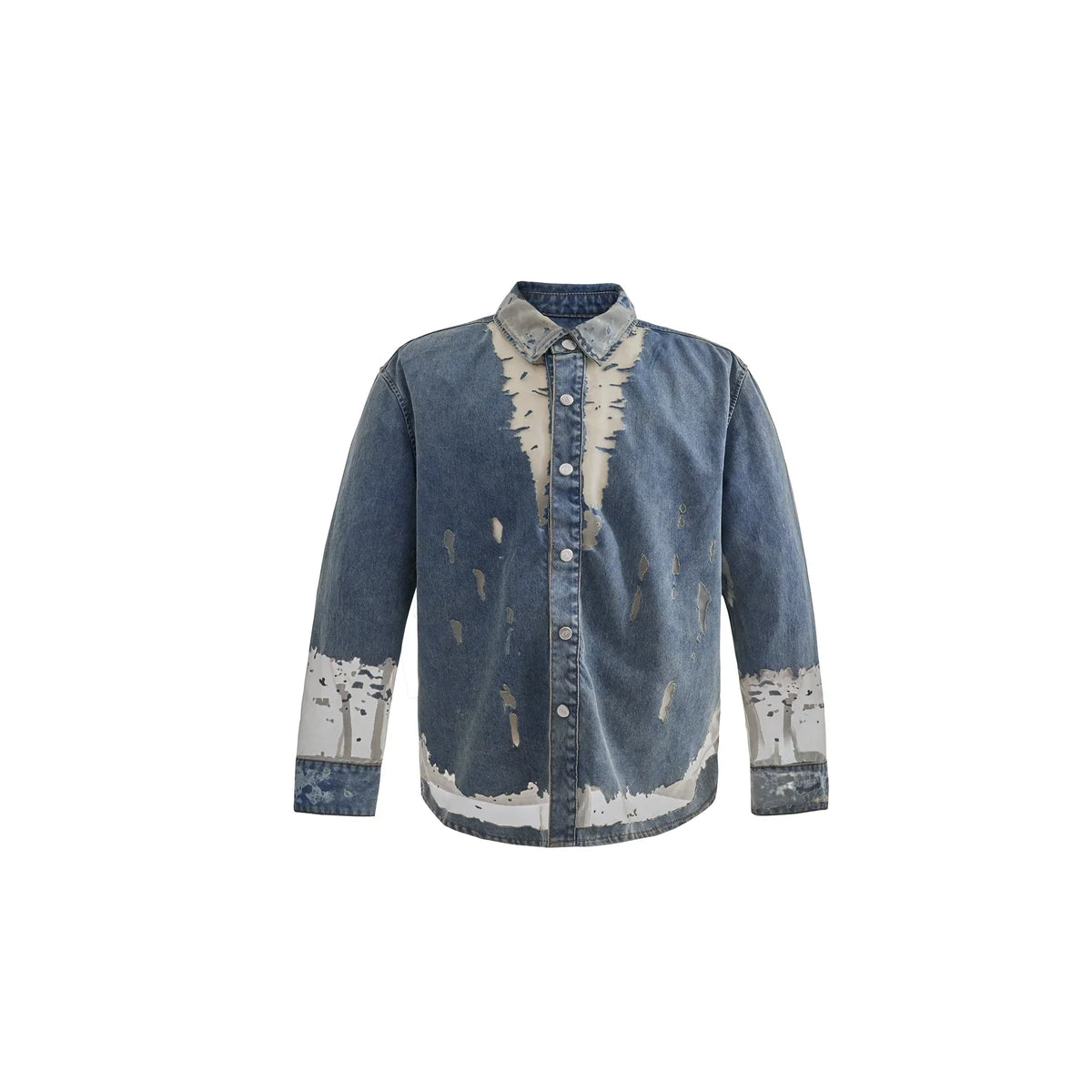 Oversized Damage Sheer Denim Shirt