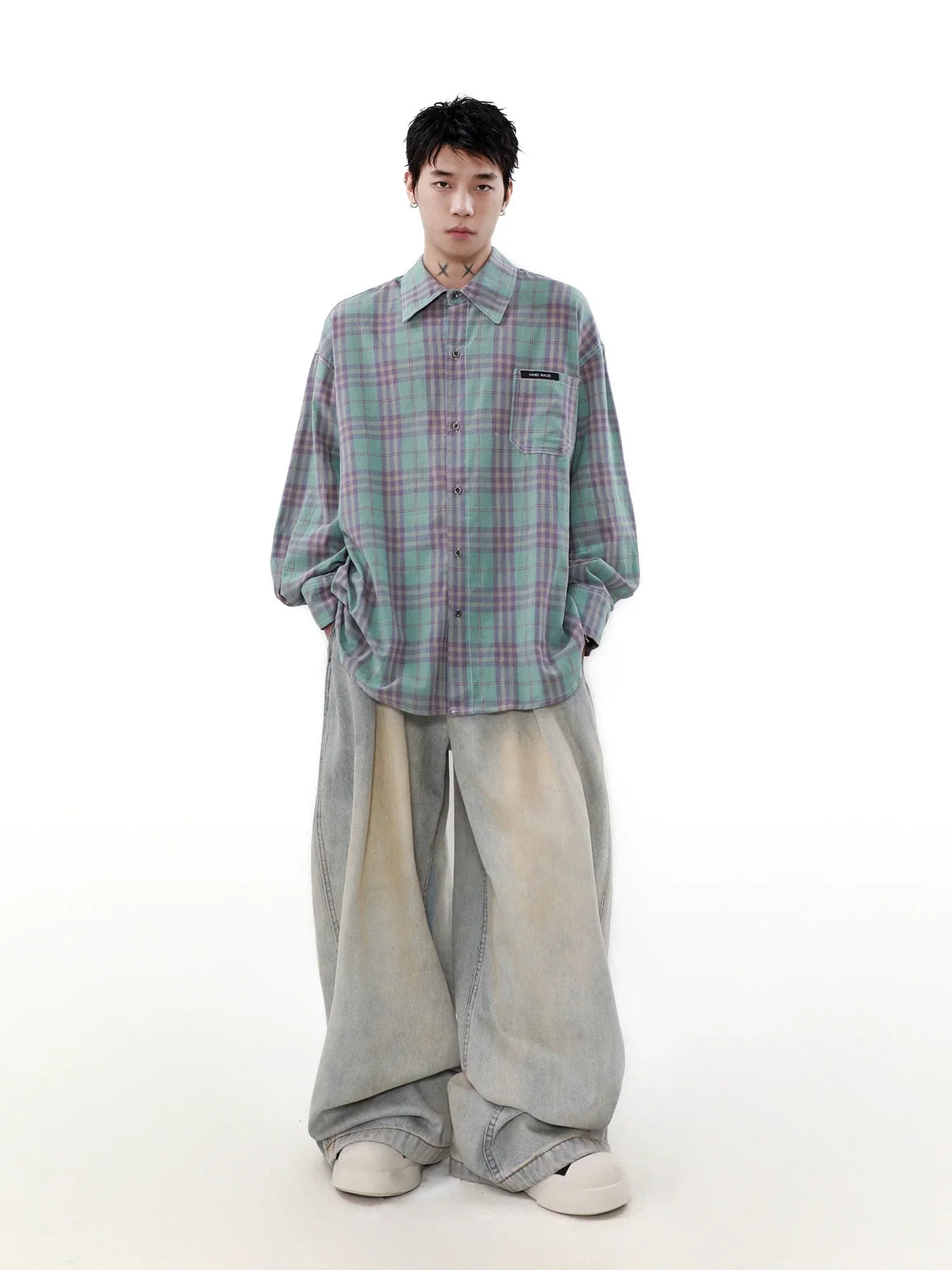 Plaid Oversized Long Sleeve Shirt