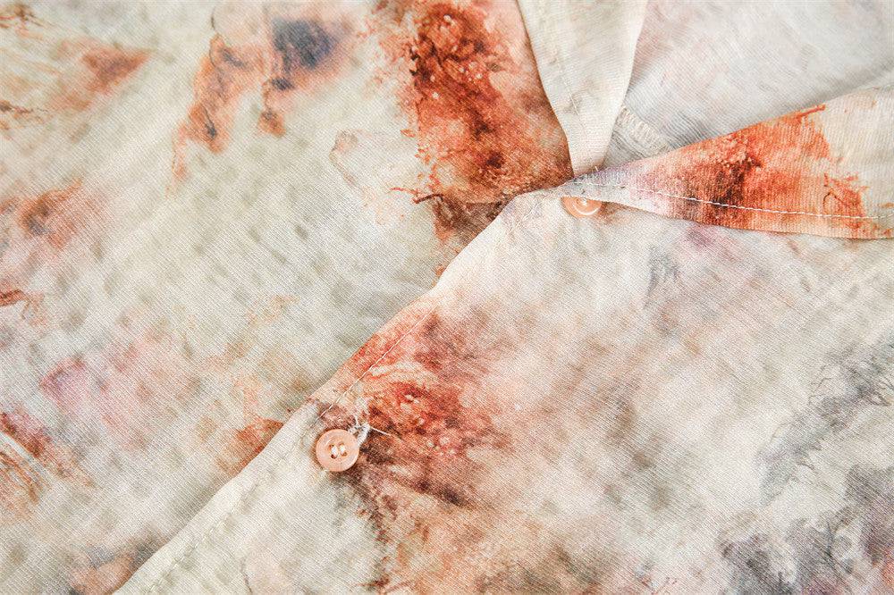 Ink Painting Tie-Dye Short-Sleeved Shirt