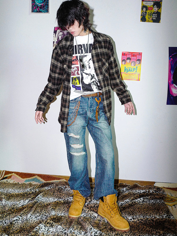 Plaid Pattern Long Sleeve Shirt