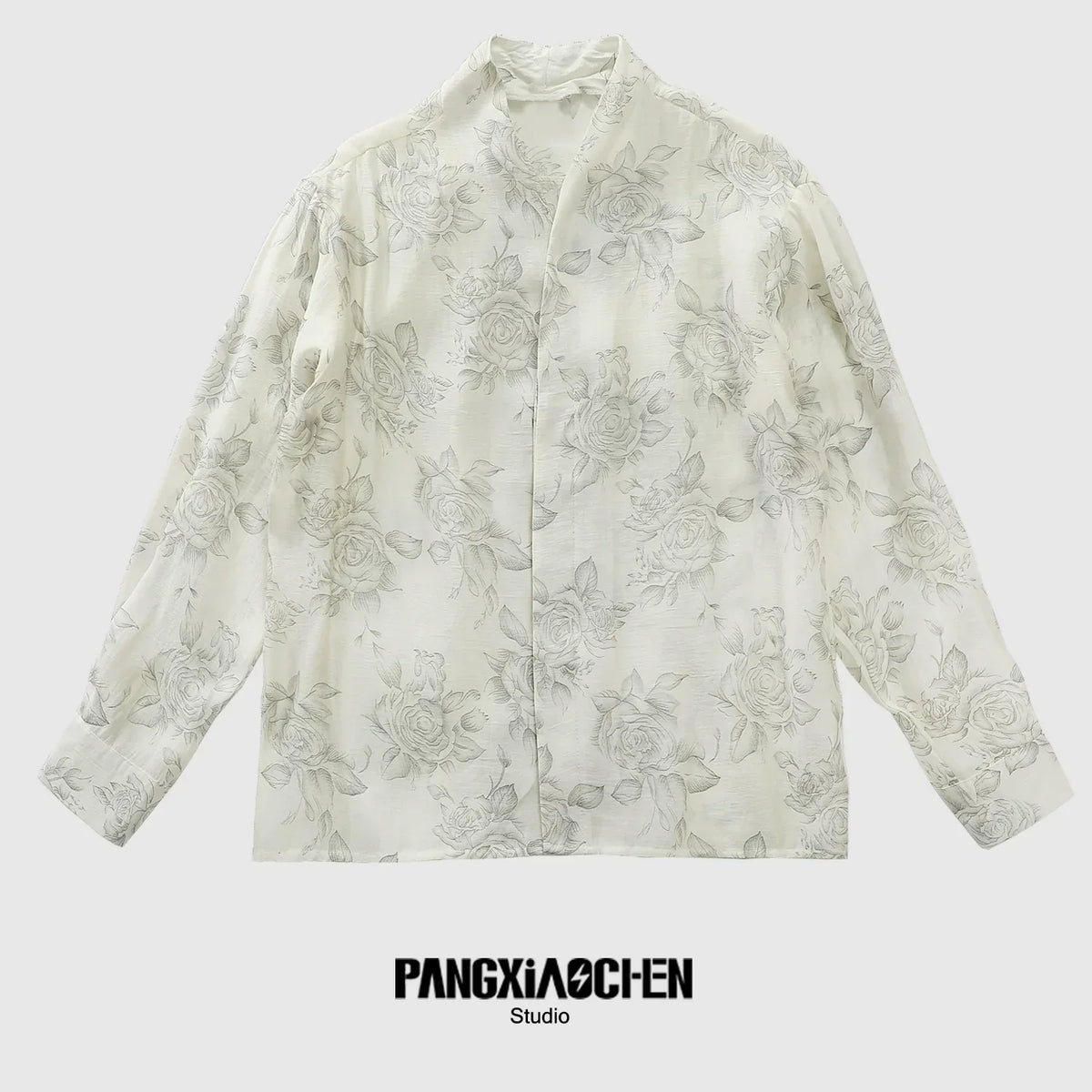 Floral Print Oversized Long Sleeve Shirt