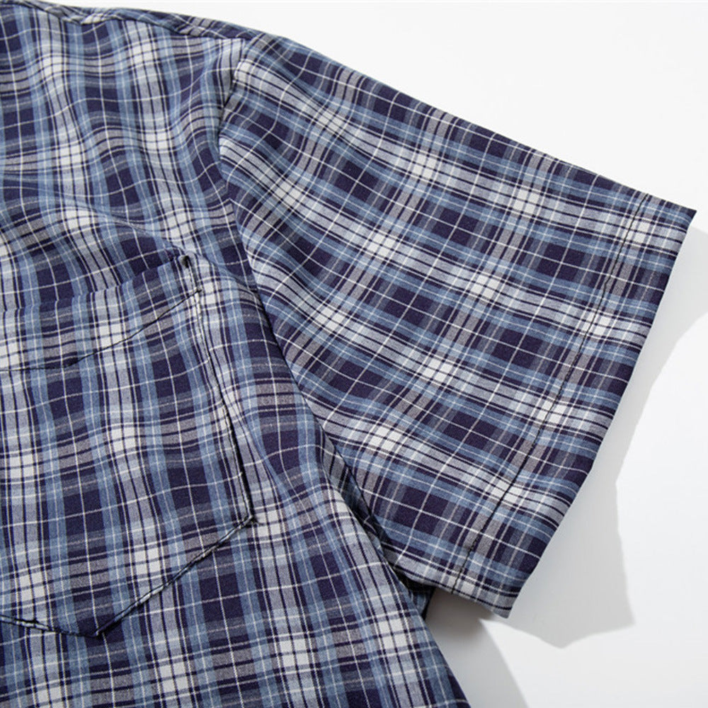Camisa a cuadros con botones - Manga corta