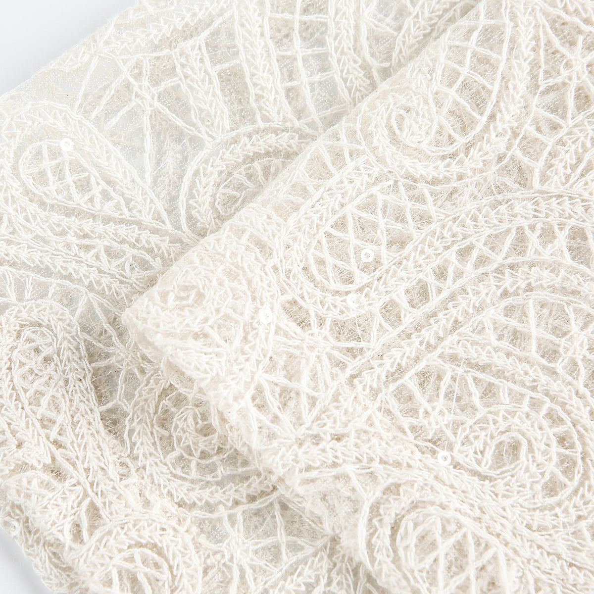 Graffiti Lace Cutout Short Sleeve Shirt