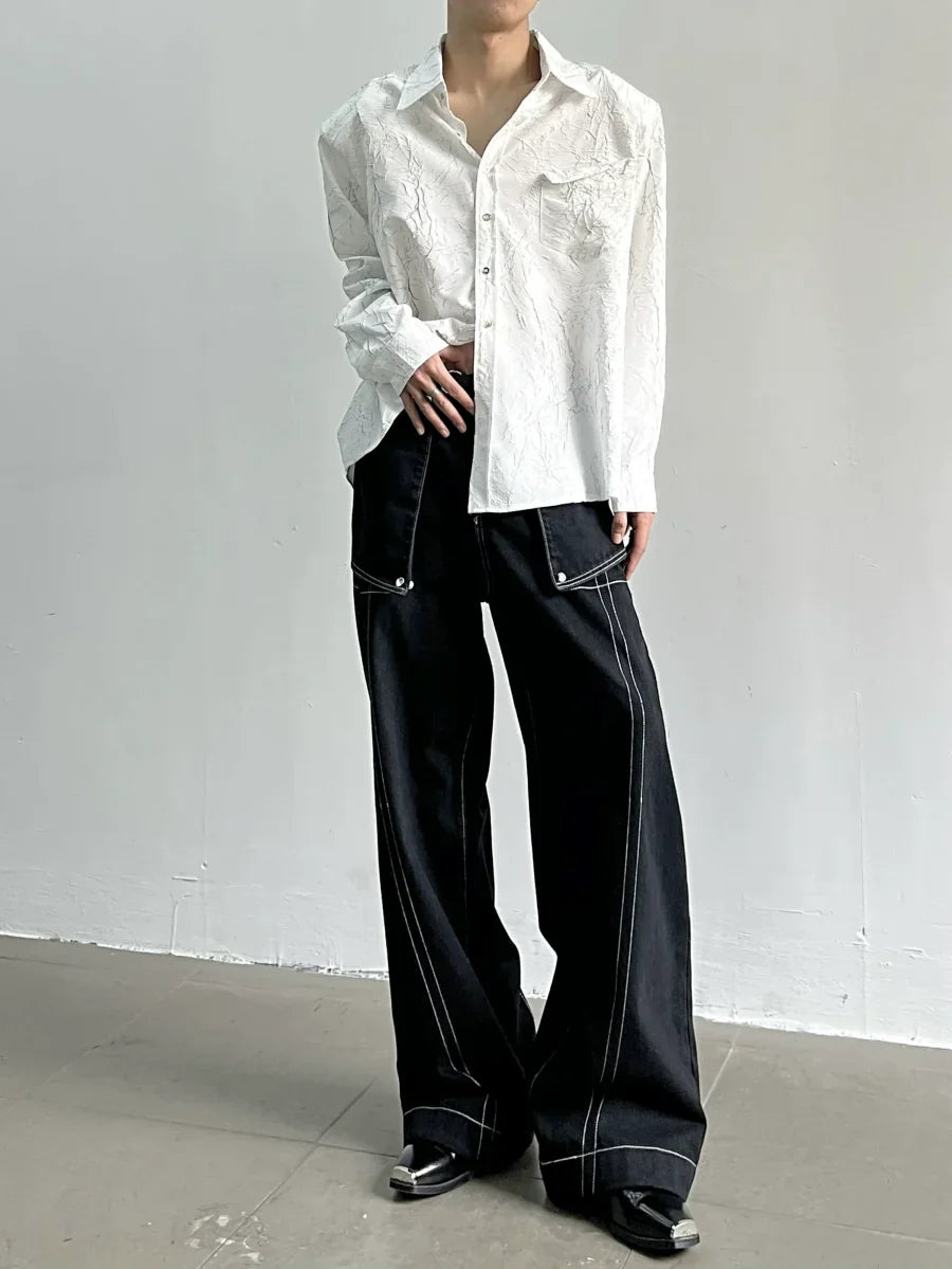 Unique Texture Pattern Long Sleeve Shirt