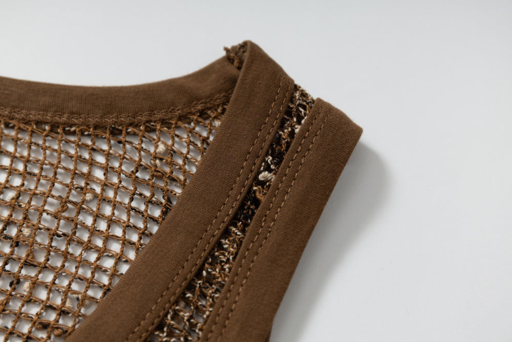 Camiseta de tirantes de malla transparente - Sin mangas