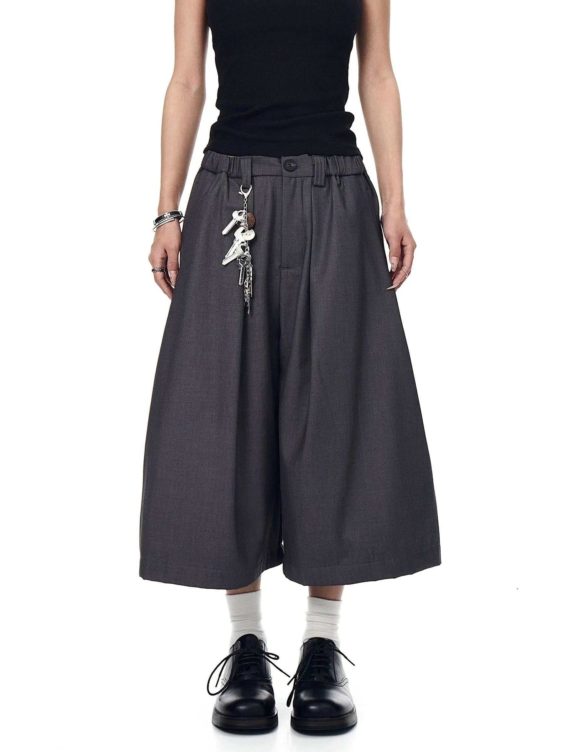 Pleated Wide-Leg Ruffian Jorts