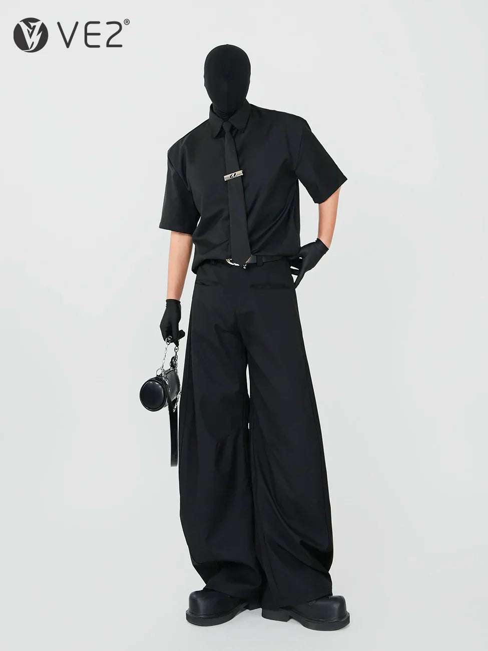 Oversized Draped Wrinkle-Resistant Short Sleeve Shirt