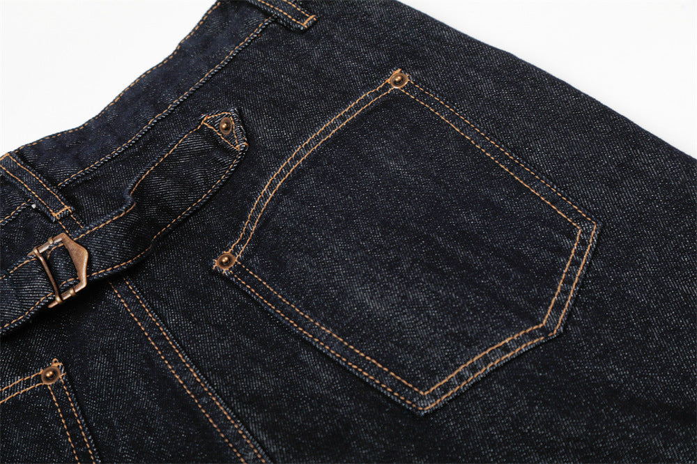 Wide-Leg Denim Jeans - Dark Indigo, White, Black