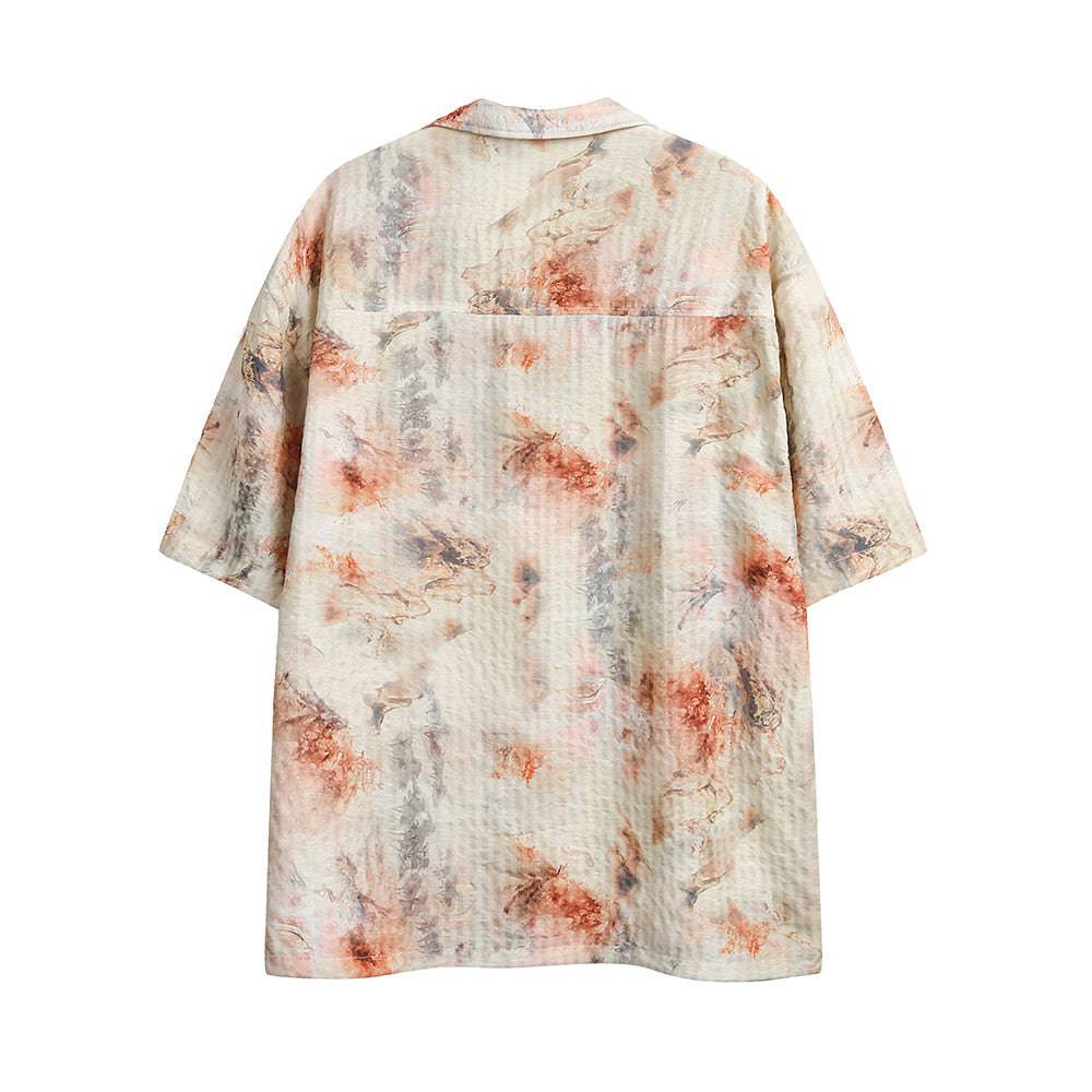 Ink Painting Tie-Dye Short-Sleeved Shirt
