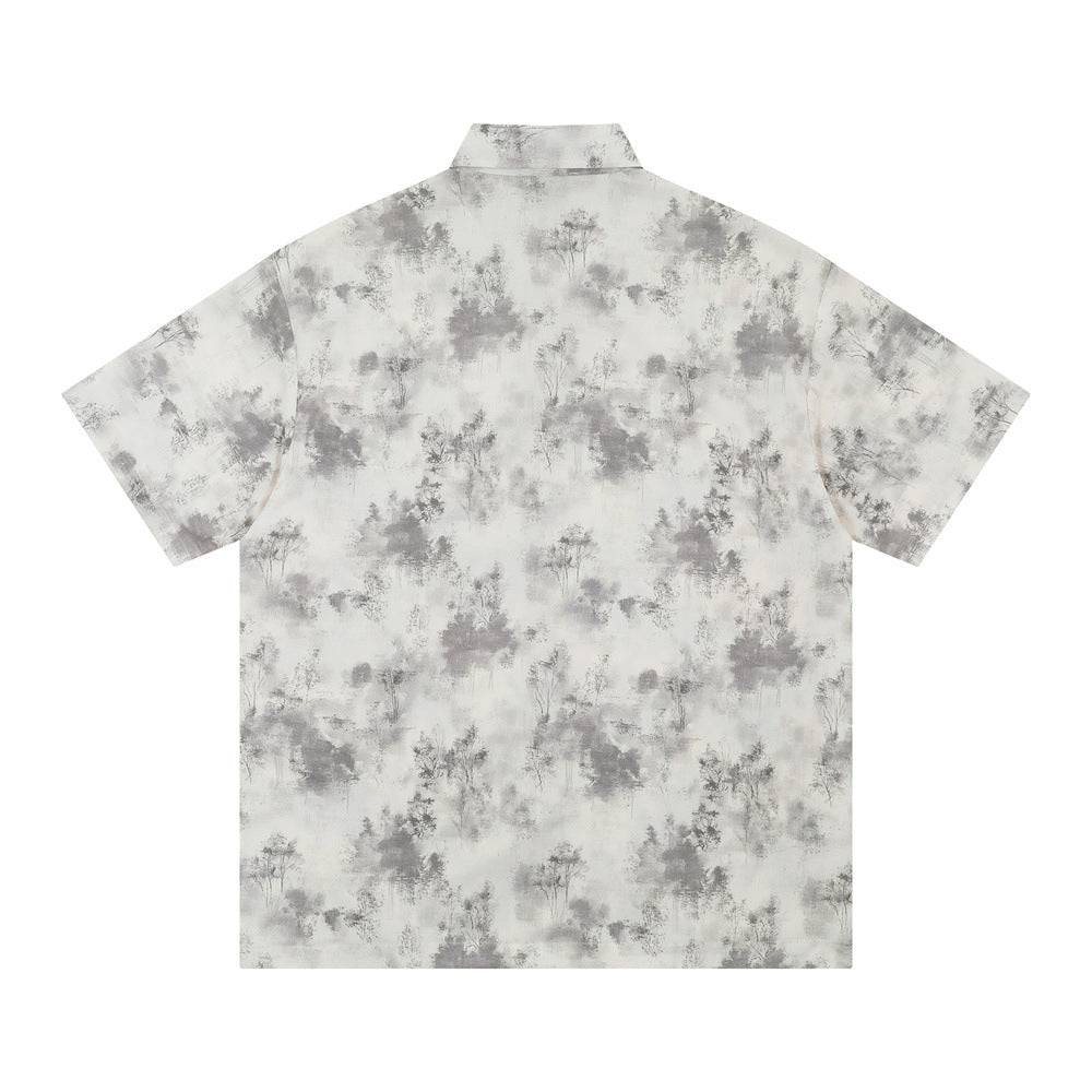Vintage Plants Print Summer Shirt