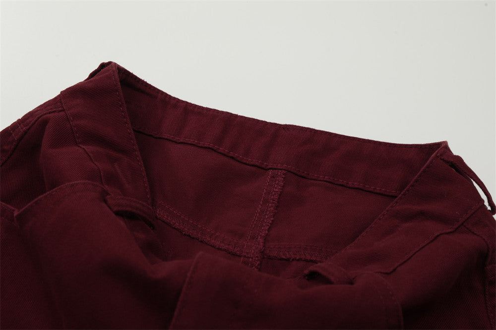 Pantalones capri de pernera ancha con estampado gráfico