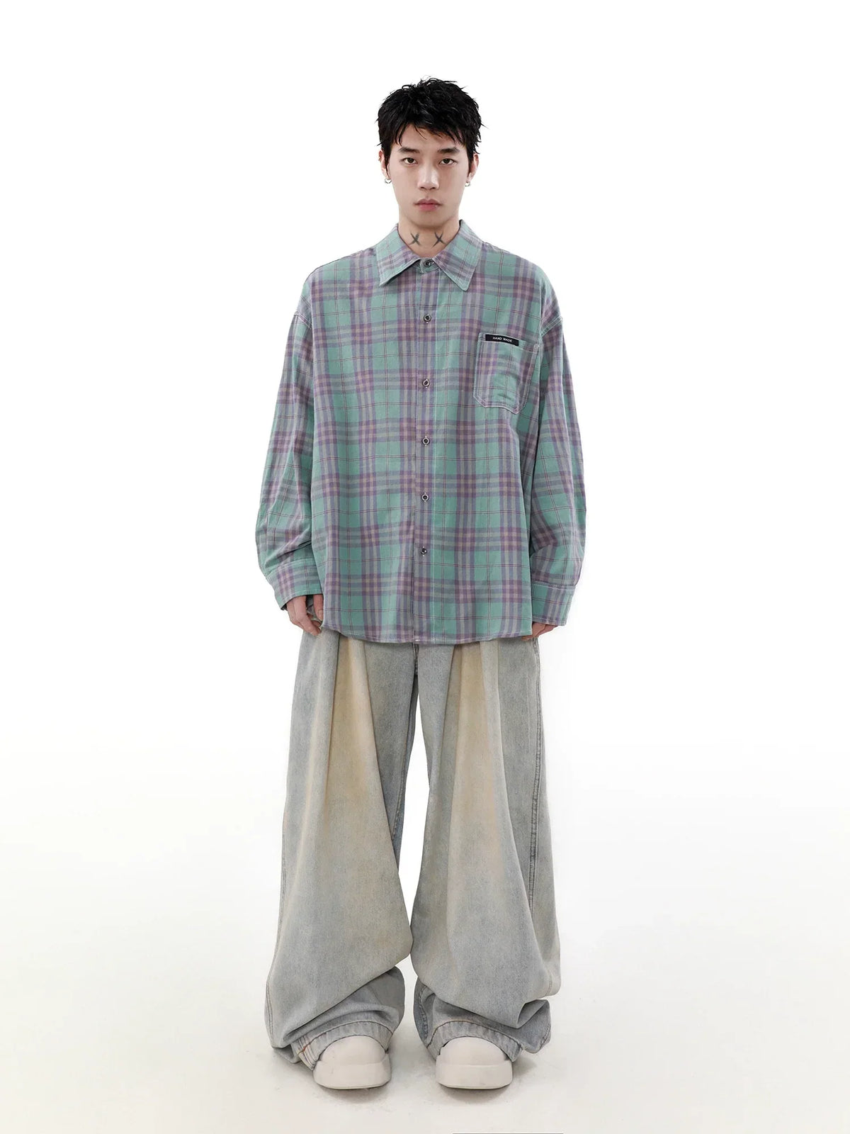 Plaid Oversized Long Sleeve Shirt