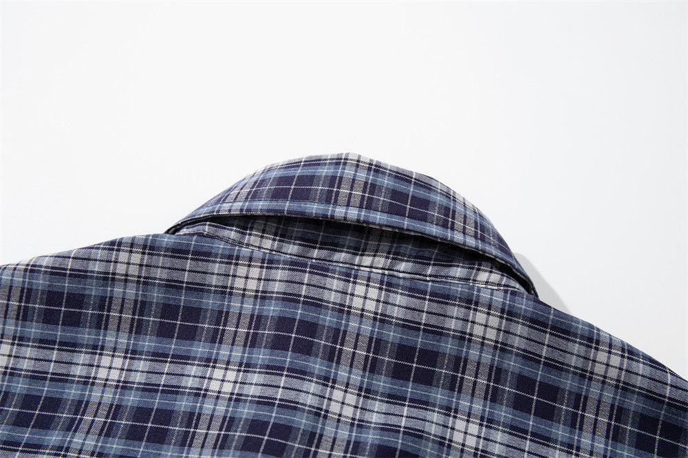 Camisa a cuadros con botones - Manga corta